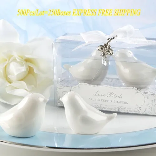 (500Pcs/lot=250Boxes) Wedding favors Love Birds Salt and Pepper Shakers ...