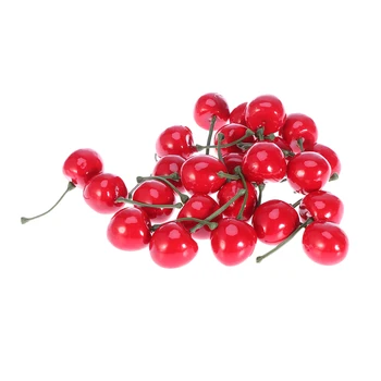 

30pcs Simulation Fruit Cherry Small Fresh Festival Party Wedding Birthday Shooting Ornaments Augment Decor Photography Props