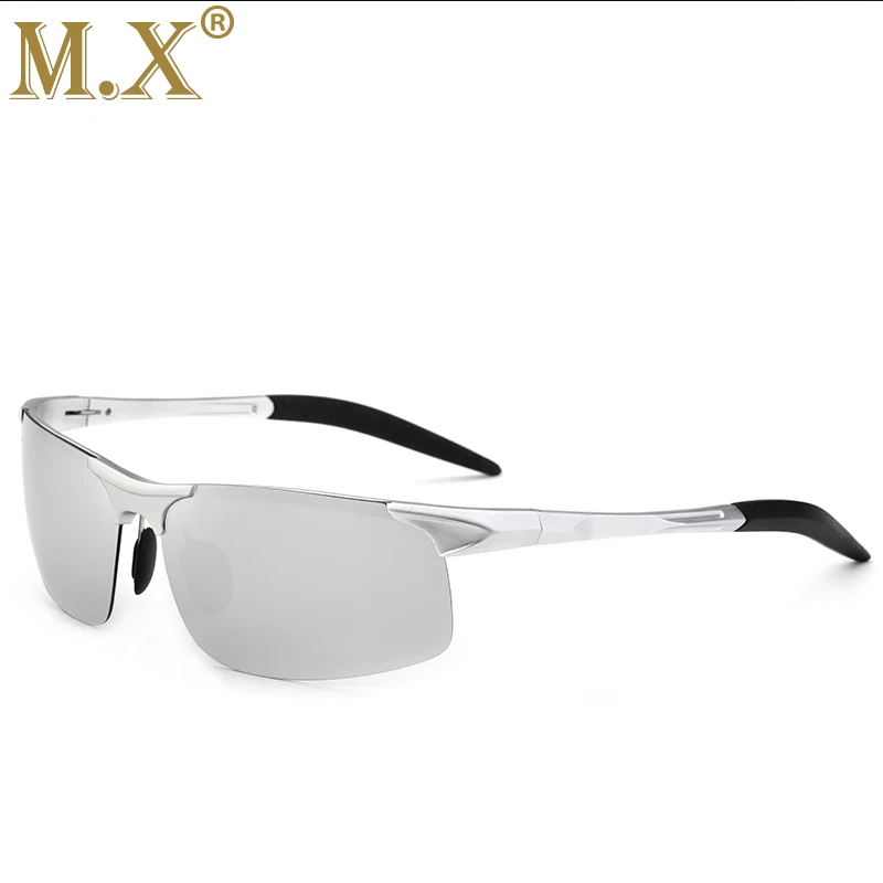 Мужские солнцезащитные очки из алюминиево-магниевого сплава, поляризационные, спортивные, для вождения, ночного видения, солнцезащитные очки, для рыбалки, UV400, без оправы, солнцезащитные очки - Цвет оправы: Silver