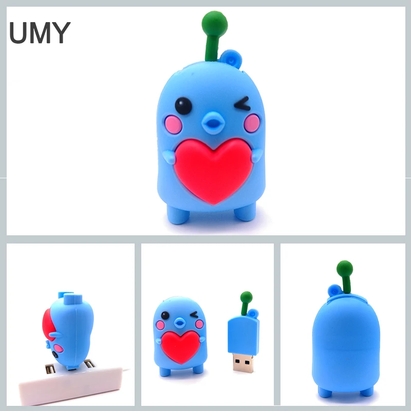 USB флэш-накопитель 4 ГБ 8 16 32 64 Гб Флешка в форме героя мультика Милая птица памяти