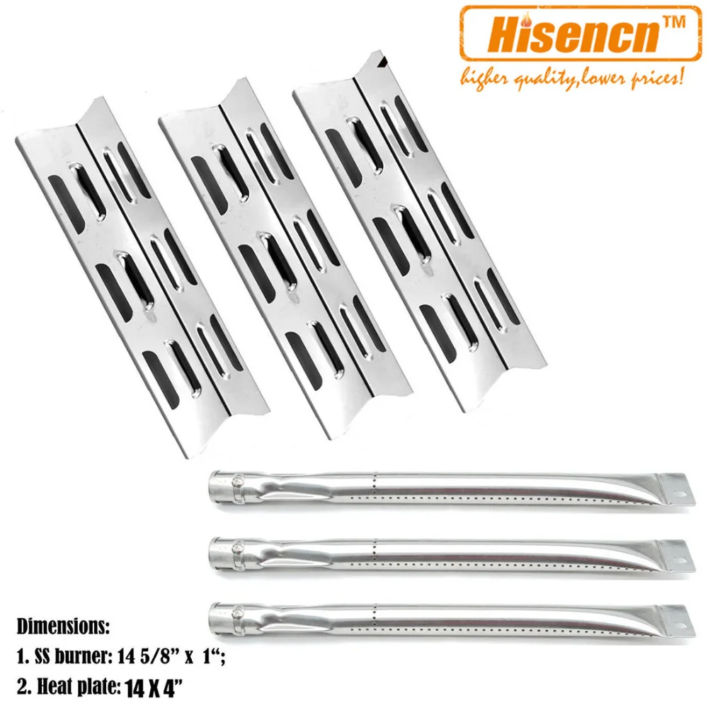 

Hisencn BBQ Cooking Outdoor SS Burners, SS Heat Plates Tent Shield Replacement For BBQ Tek GSF3016E, SSS3416TB , Bond Gas Grill