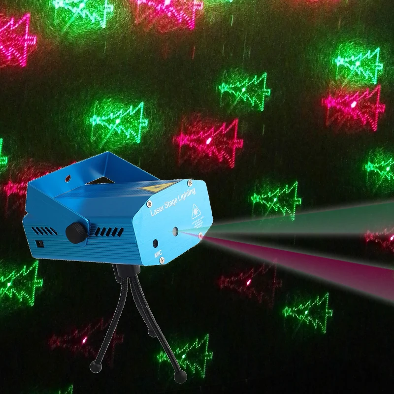 LED Disco Light Voice Control RGB Laser Landscape Projector Light Party KTV Bar DJ Stage Lighting Effect with Tripod EU US Plug (3)