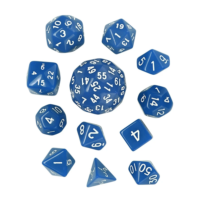 

12Pcs Dungeons & Dragons Creative RPG Game Dice D&D Colorful Multicolor Dice Polyhedral D60 Multi Sided Acrylic Dice #4NV02