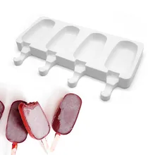 4 гнезда пресс-формы мороженое форма для выпечки, сделай сам принадлежности силиконовая для десерта форма для выпечки пирожных с шоколадной начинкой с антипригарным покрытием XOA88