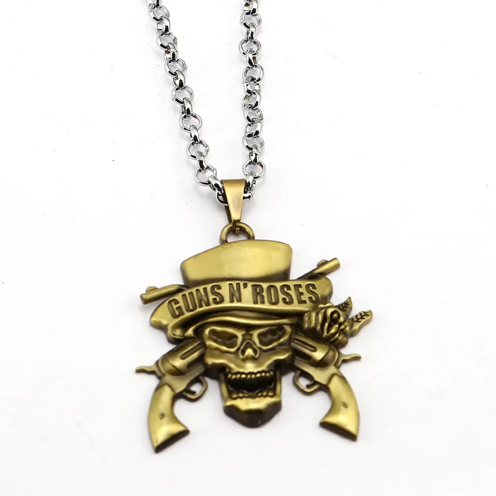 Пистолеты n' Roses g n R НРГ Скелет Кулон Цепочки и ожерелья украшения для модных