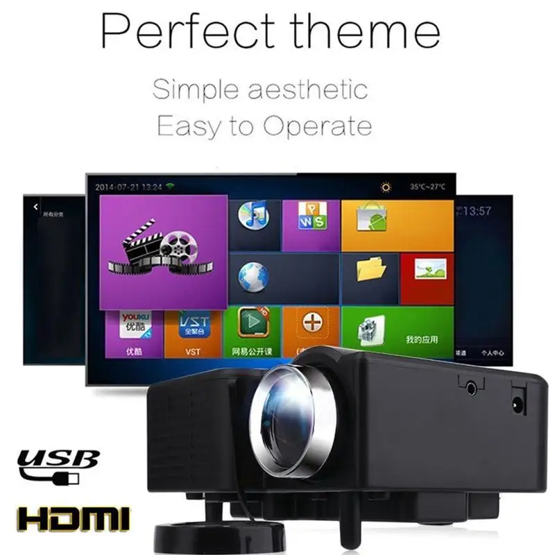 16: 9 500LM UC28B Projector Portable LED Projector TF Card USB Home Theater Office School Business Conference LED Projector 16: 9 500LM UC28B Projector Portable LED Projector TF Card USB Home Theater Office School Business Conference LED Projector