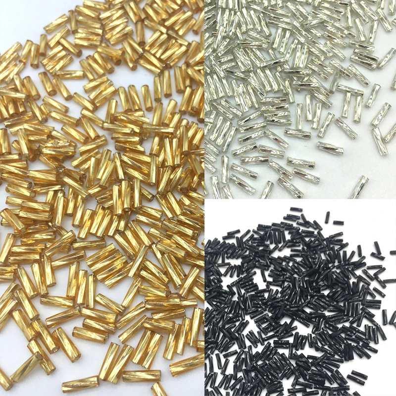 

200pcs/lot 2*6mm Hot DIY Silver/Gold/Black Glass Seed Spiral Spacer Tube beads for Accessories Bracelet Necklace Jewelry Making