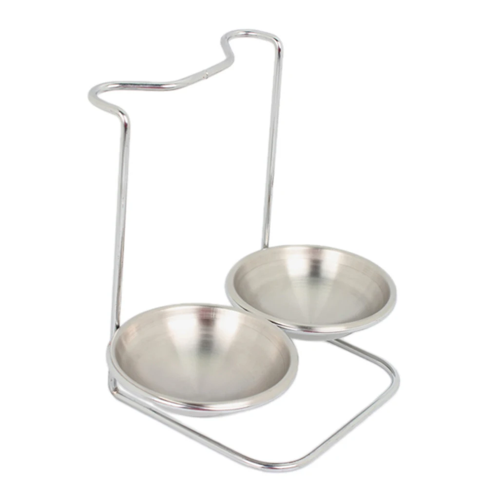 Spoon Rest, Stainless Steel Ladle Spoon Holder with Removable Bowl, Cooking Utensils Metal Stand Tray for Kitchen Counter