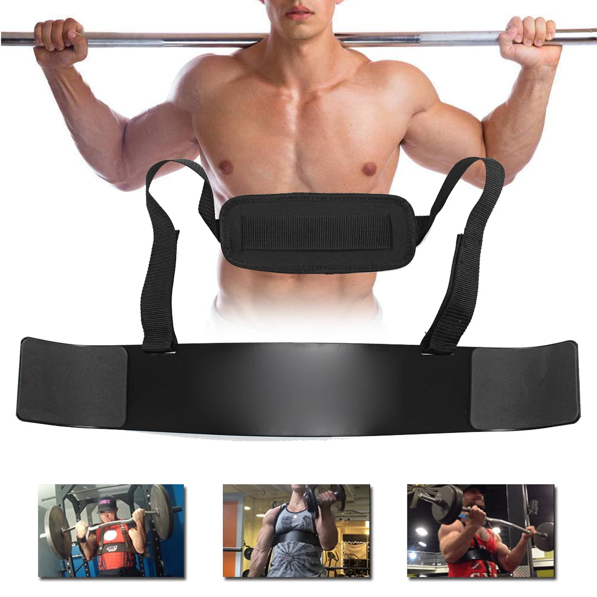

Weightlifting Bodybuilding Arm Blasters Biceps Isolator Curl Strap Barbell Support Brace Belt Training Fitness Gym Equipment
