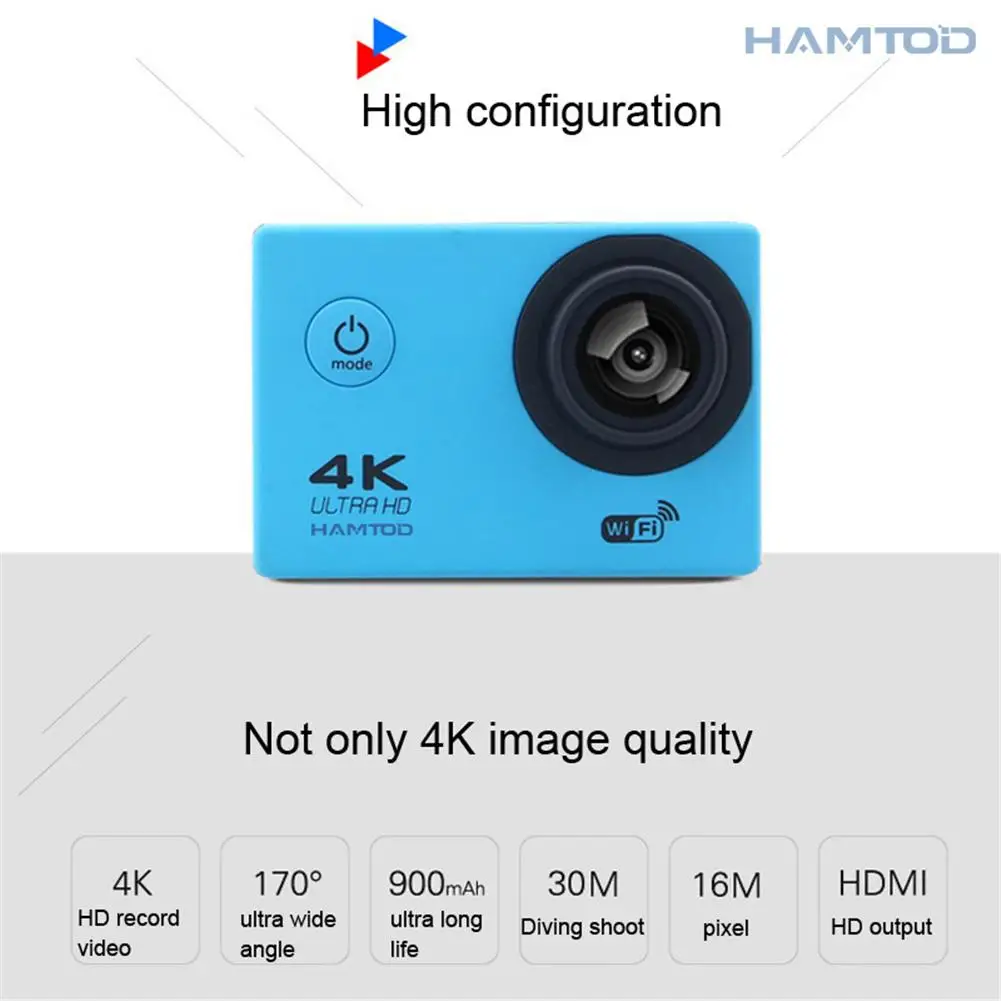 HAMTOD H9A 2,0 дюймовый ЖК-экран HD 4 K WiFi камера движения 120 градусов широкоугольный объектив с водонепроницаемым корпусом Детский комплект подарок