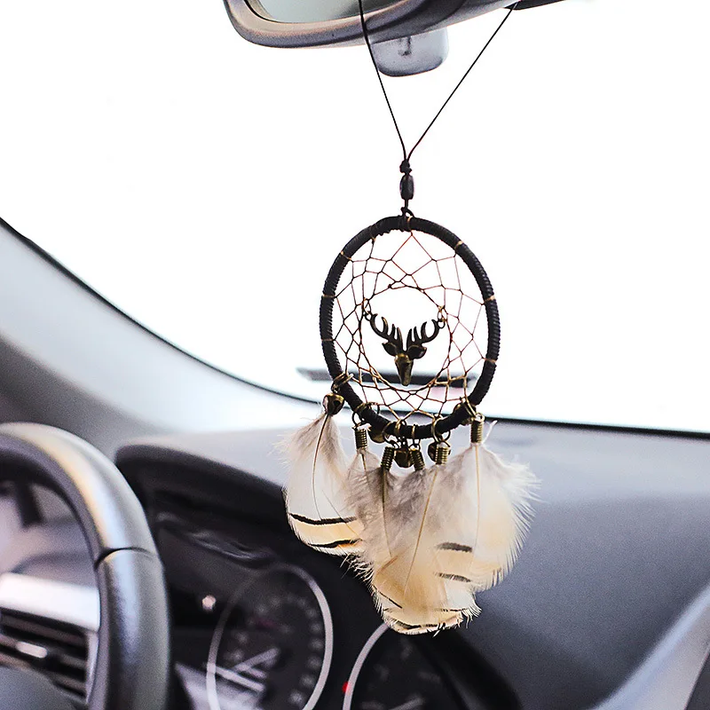 

2019 new dream catcher keyring bag charm fashion natural opal stone jewelry feather keychain gift for women girl