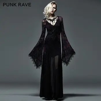 

PUNK RAVE Gothic Victorian Sexy Women Lace Dresses Long Sleeve Vintage Vampire Cosplay Dress Formal Evening Party Sexy Dress