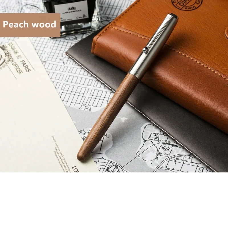 Ремастированная классическая деревянная авторучка 0,38 мм сверхтонкая ручка для каллиграфии Jinhao 51A канцелярские принадлежности для офиса и школы A6994 - Цвет: Peach wood
