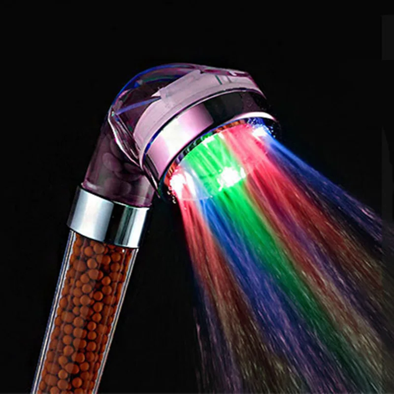 

LED Anion Shower SPA Shower Head Pressurized Water - Saving Temperature Control Colorful Handheld Big Rain Shower