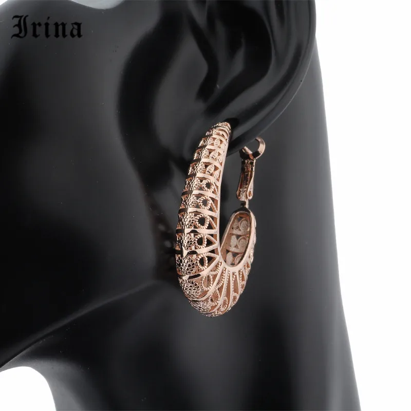 Irina креативная личность винтажные большие дизайнерские серьги из розового золота для женщин серьги-кольца из металла pendientes mujer moda