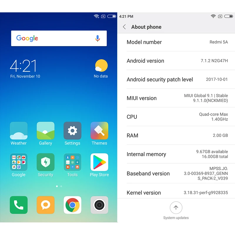 Оригинальный Xiaomi Redmi 5A 5 ГБ A 2 Гб оперативная память 16 Встроенная Snapdragon 425 4 ядра