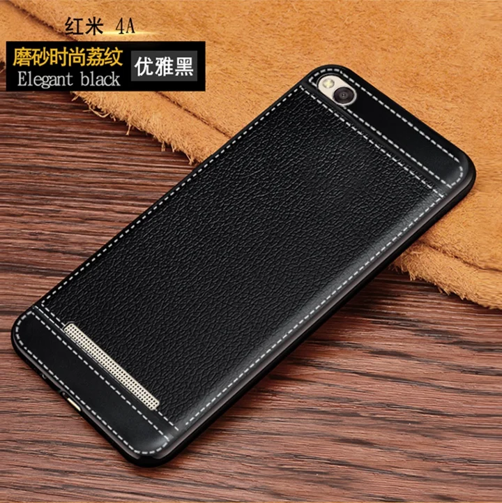 

For Redmi 4A Display TPU Case Xiaomi Redmi 4A A4 Red mi 4A Cover Leather Texture Soft Silicone Case Xaomi Xiomi Xiaomei Redmi 4A
