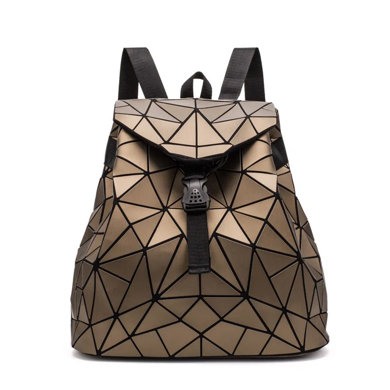 

Matte Women Backpack Diamond Lattice Geometry Quilted School Bag Backpacks For Teenage Girl School Bags Holographic Mochila