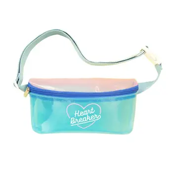 

Girls Waist Pack Hologram Patchwork Chest Bag Heart Causal Strap Shoulder Bags Phone Pouch Laser Crossbody