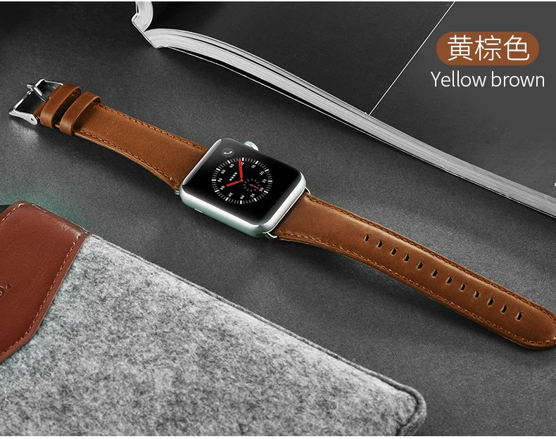 HOCO Genuine Leather Bracelet For Apple Watch Band 42mm 38mm / 44mm 40mm Series 5 4 3 2 1 For Apple Watch Strap iWatch Watchband