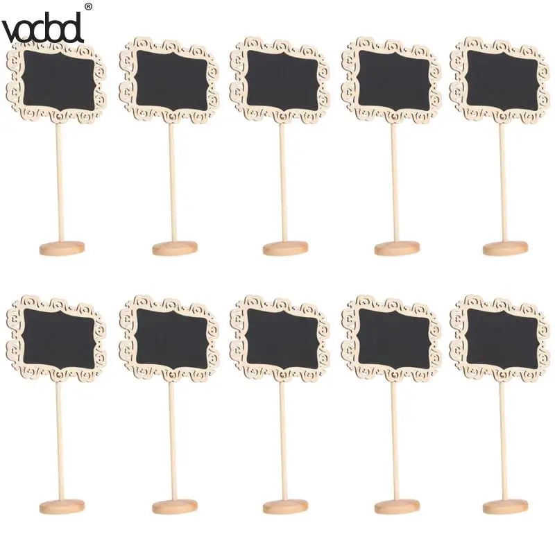 

10Pcs Mini Chalkboard Rectangle Blackboard DIY Direction Signs Decorative Black Board Stand Festival Party School Supplies Gifts