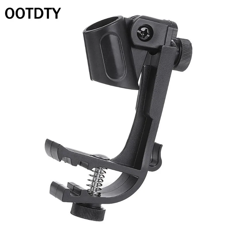 

OOTDTY Adjustable Microphone Clips on Drum Rim Anti-shock Mount Clamp Stand Holder Tool