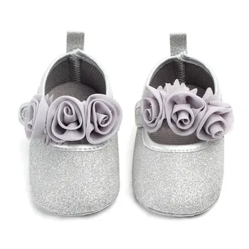 

Baby Girls Shoes Wedding PU Newborn First Walkers Solid Cute Bow Soft Soled Non-slip Footwear Baby Shoes Princess 0-12M