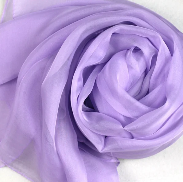

Female silk chiffon long scarf super size for women 110*180cm lavender ouya summer shawl for fashion neck wear beach