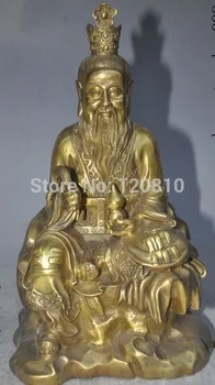 

9"chinese brass Taoism founder LaoZi Taishanglaojun immortal god buddha statue