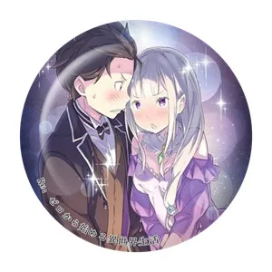 ZXFJXR 58 мм аниме Re Zero Kara Hajimeru Isekai Seikatsu Субару Нацуки Эмилия значки значок