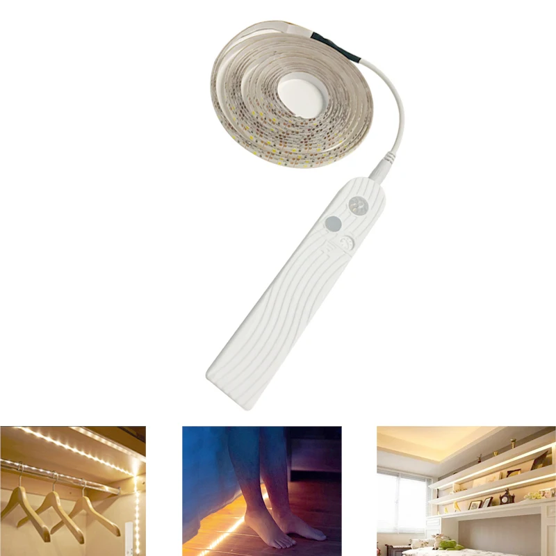 LED Strip Light Indoor Wireless Motion Sensor LED Strip Night light Powered Under Bed lamp For Closet Wardrobe Cabinet Stairs