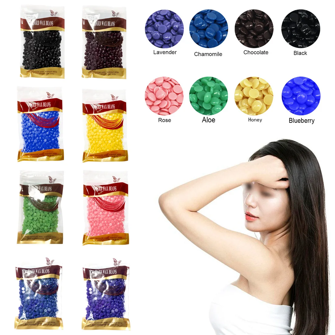 Online Kantong Rambut Penghapusan Lilin Gratis Kertas Warna Solid Lilin Pengobatan Tablet 100G Rambut Removal Hot Film Hard Wax rambut Kacang