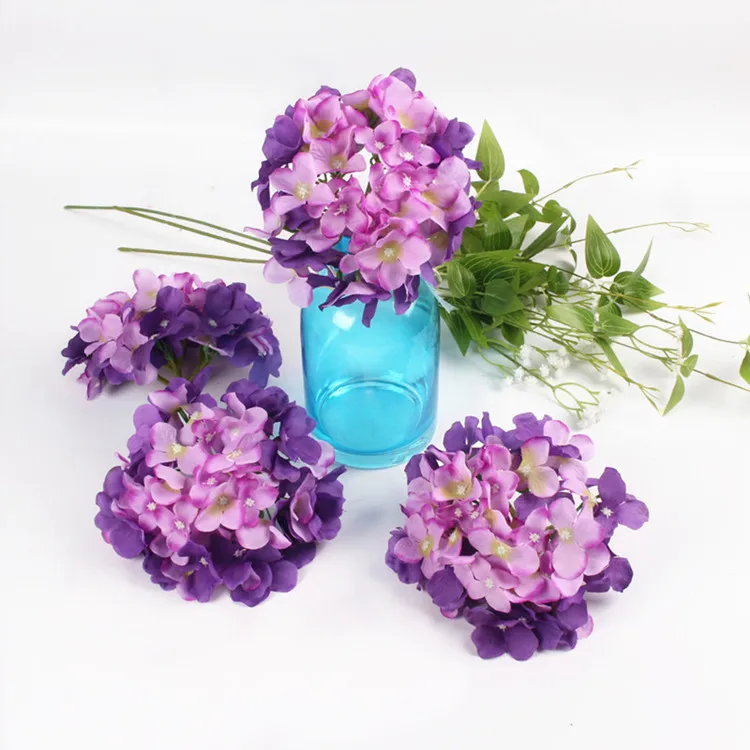 Luxury Artificial silk Hydrangea Flower Head 15cm For DIY Wedding Wall Flore Party Home accessory Decoration Flower 20colors (8)