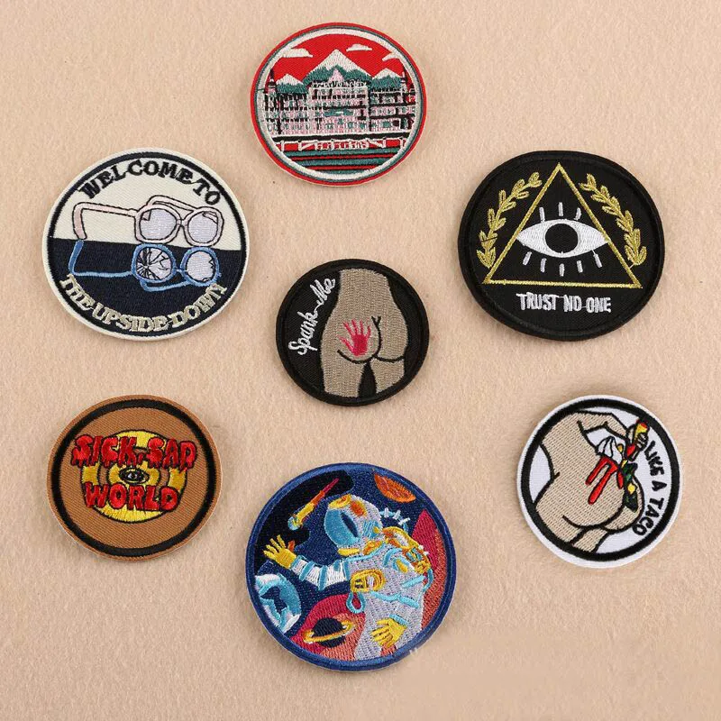 New Embroidery Cloth Embossed Round Fabric Badge High End Clothing