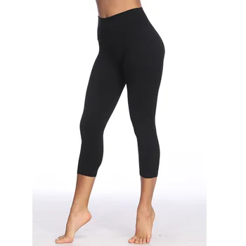 

2019 High Waist Sports Leggings Three Quarter Running Stretch Pants Women
