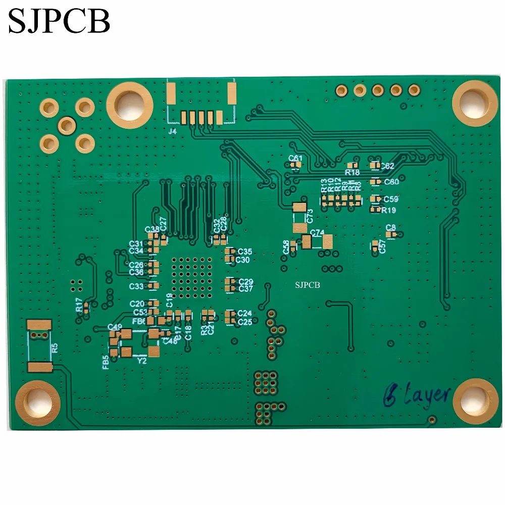 SJPCB 6 слоев погружения золото ENIG высокая технология доска мин. 0,2 мм Vias для управления Оборудования PCB поддержка образцов