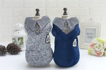 

FA109 Free shipping Winter Pet dog two-legs Sweater Clothes Warm dog Korea style Lapel Hoodies clothing for Puppy dog Yokshire