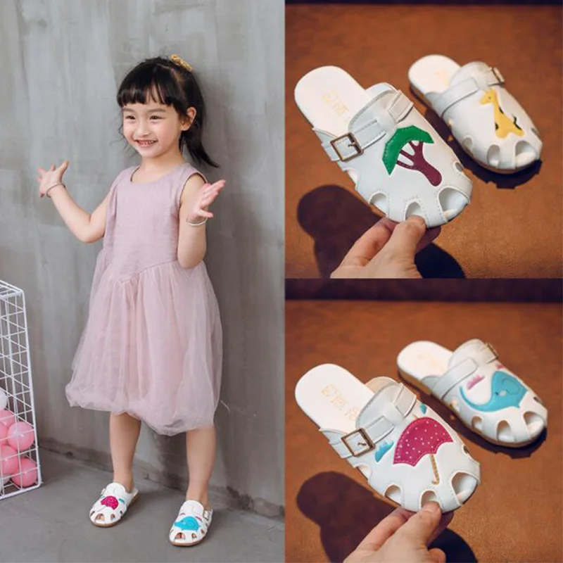 

Kids Shoes for Girls Summer Children Slippers Cartoon Anti-slip Sandals Indoor Outdoor Beach Shoes Cute