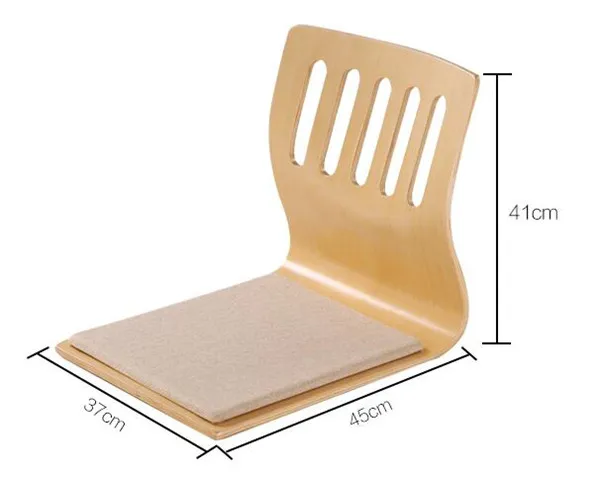 4pcs Pack Luxury Tatami Zaisu Floor Legless Chair Wood Japanese Style Seating Furniture Back Support For