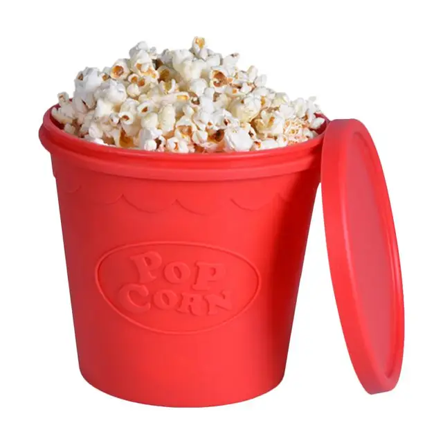 FDA Silicone Popcorn Bowl Home Microwaveable Pop Corn Maker Bowl
