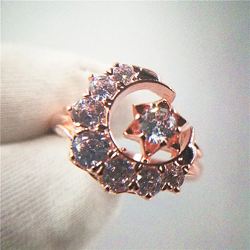 Visisap Винтажное кольцо в виде звезды луны мусульманские исламские кольца с флагами для женщин Роскошные кубические кольца дропшиппинг модные ювелирные изделия Поставщик B2220