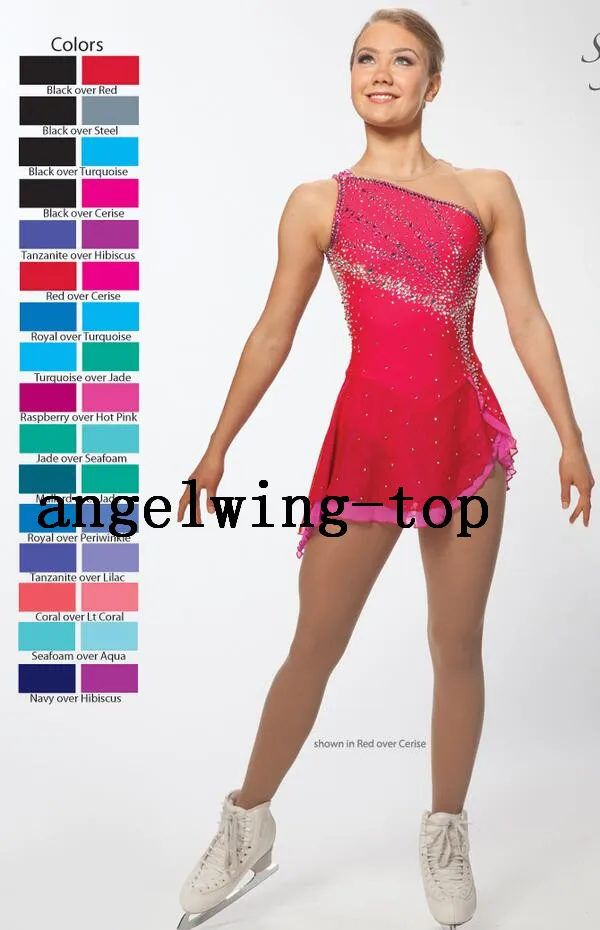 Red Figure Skating Dresses Women Competition Skating Dress Girls New Brand Custom Figure Skating