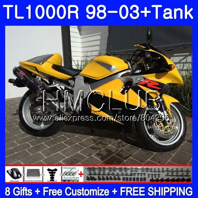 Майка для SUZUKI TL 1000 R TL1000R 98 99 00 01 02 03 25TK. 4 TL1000 R TL 1000R 1998 1999 2000 2001 2002 2003 желтый blk обтекателя
