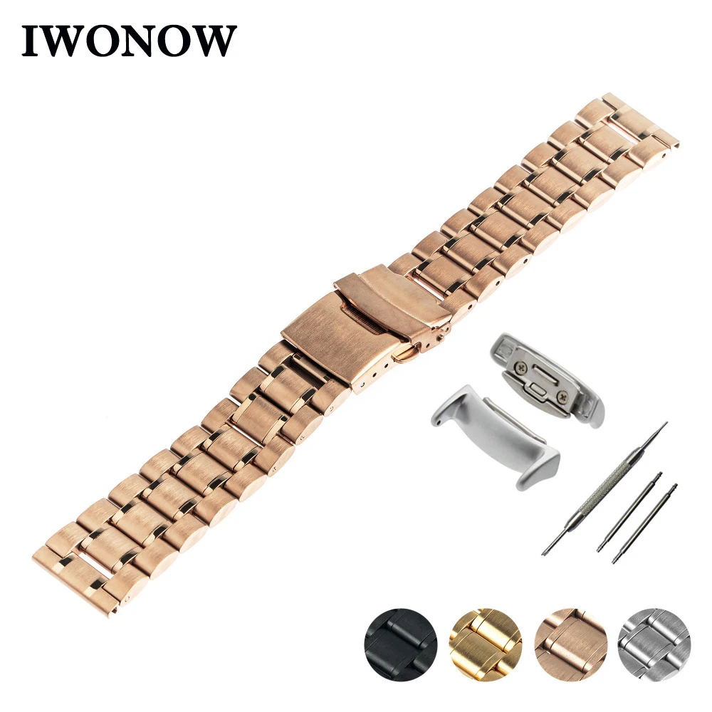 Stainless Watch Band 18mm for Samsung Gear Fit 2 SM R360 Safety Buckle Band Strap Wrist Belt