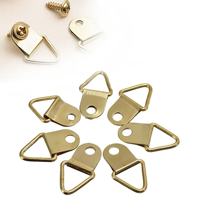 50pcs Set Universal Strong Golden D Rings Decor Wall Hook Picture 50pcs Set Universal Strong Golden D Rings Decor Wall Hook Picture Frame Hanger Photo