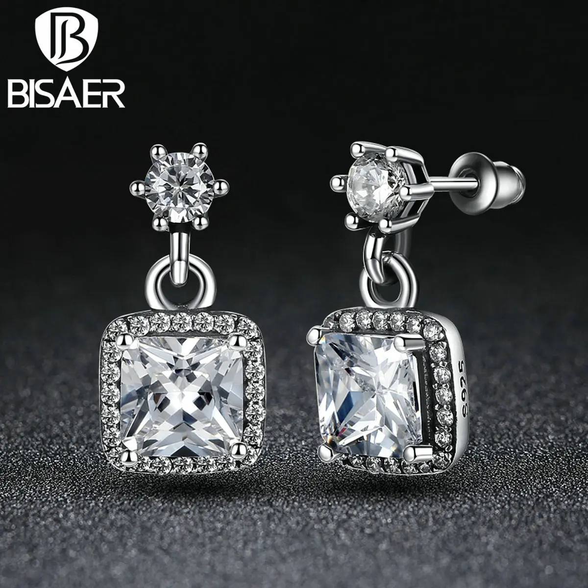 

Drop Earrings Silver Plated Square Drop Earrings With Push Back For Women European Earrings Fashion Jewelry Wholesale Brincos