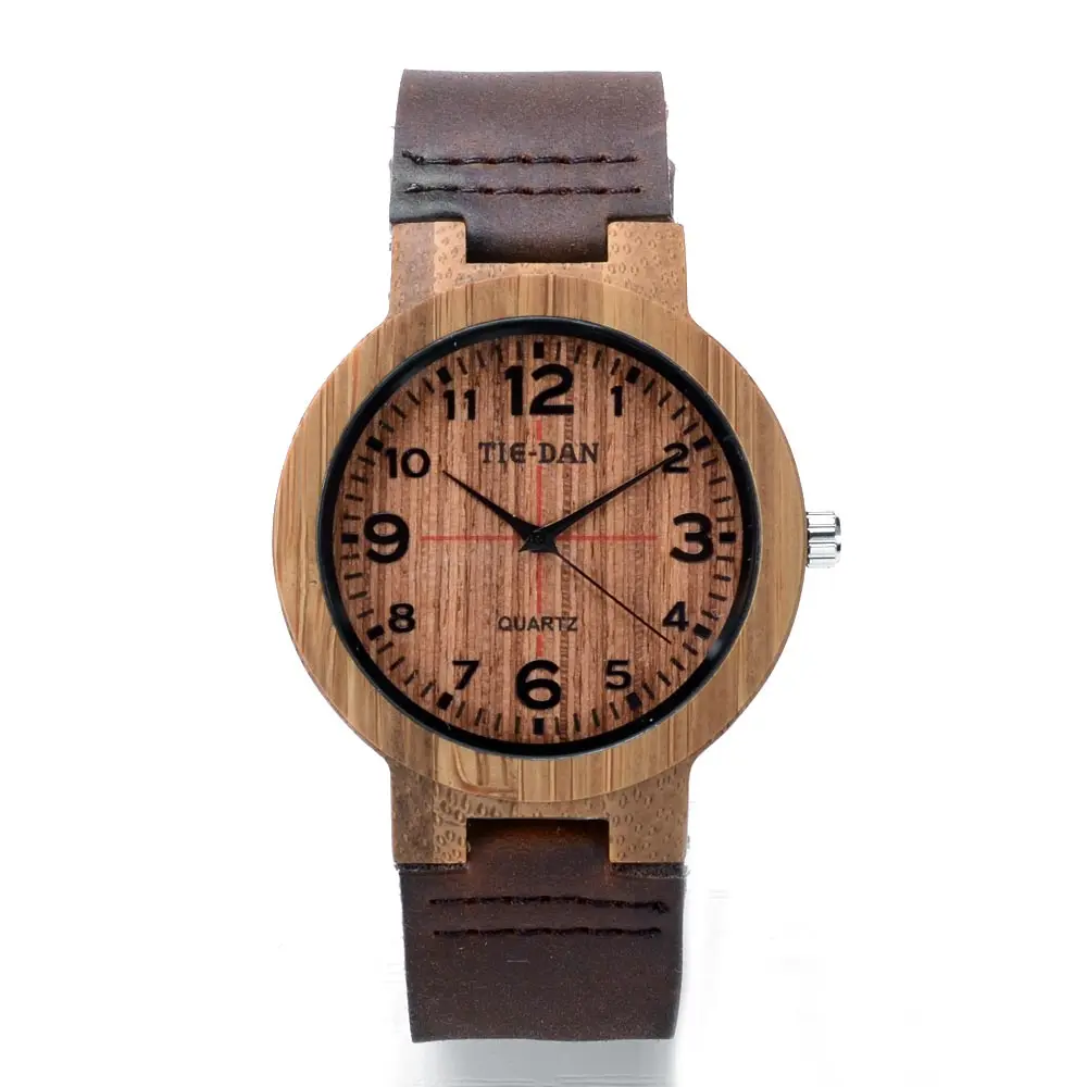 

2017 New Mens Women Watches Wooden Quartz Wristwatch Leather Strap Arabic Nums Analog Military Sport Watch Retro Clock Gifts