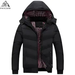 Peilow новая зимняя куртка Для мужчин ветрозащитный капюшон парка Для мужчин S куртки и пальто ветровка парка пальто jaqueta masculina Размер M ~ 5XL