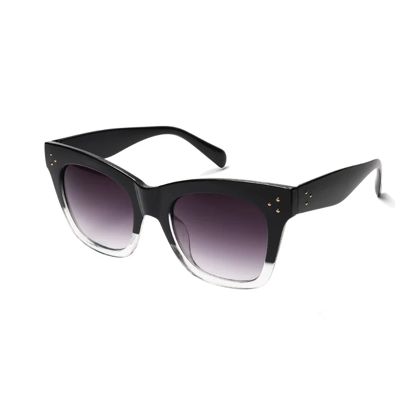 Большой кошачий глаз солнцезащитные очки для женщин женские ретро Роскошные брендовая дизайнерская обувь модные пластик рамки градиент цвет покрытие - Цвет линз: TY23A2