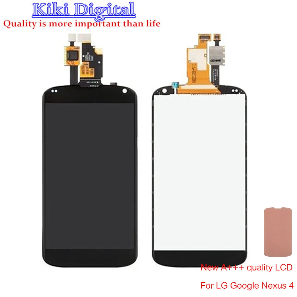 100 Original Replacement LCD Display Touch Digitizer Screen With Frame Assembly For LG Nexus 4 E960